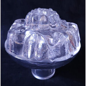 Large Vintage Skruf Sweden Full Lead Crystal 6 Candle Holder Candlestick Base